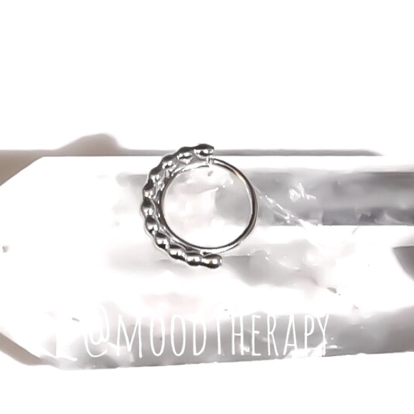 925 Sterling Silver Tribal Ethnic Beaded Seamless Septum Ring Daith Hoop Earring - Picture 8 of 12